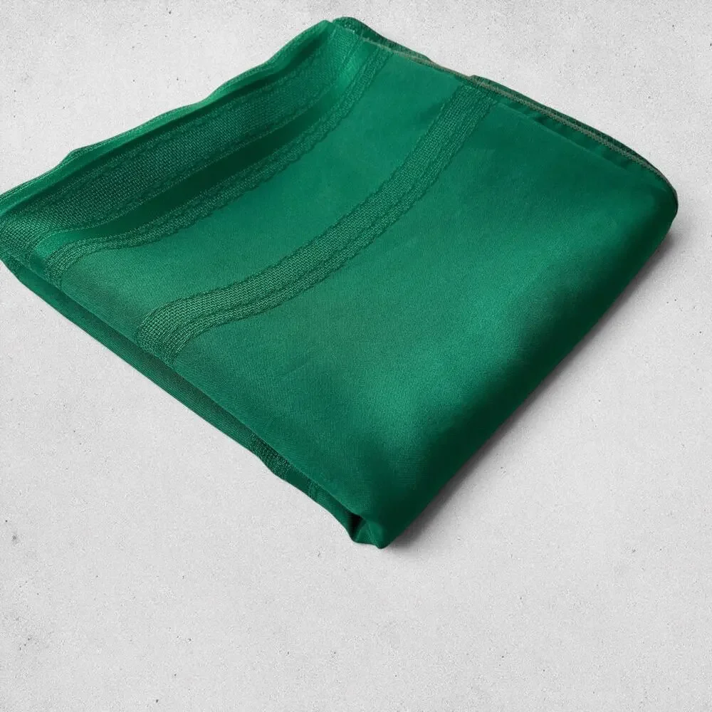 Green Tablecloth 87x43 Rectangular Polyester Woven Stripe Festive Dining Event